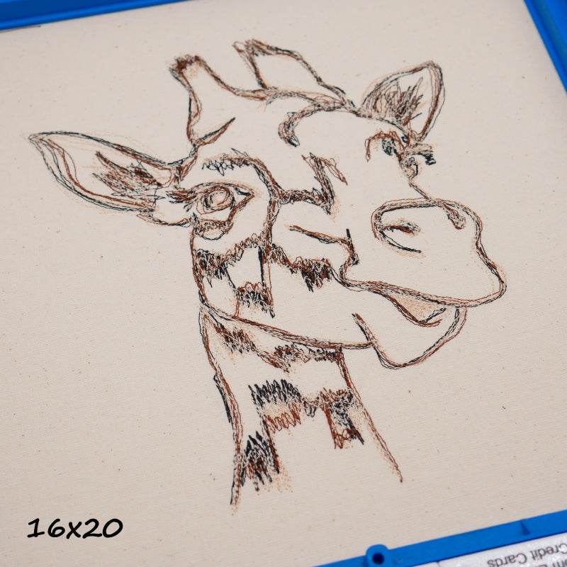 Stickdatei Giraffe Scribble in 5 Größen ab 10x10cm bis 18x30cm - Sewando