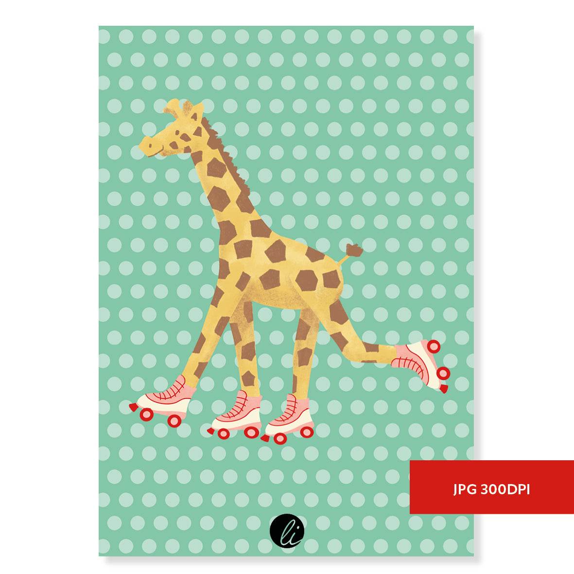 Sportliche Giraffe – Digitales Poster-Design - Sewando