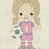 Stickdatei Fußball Mädchen mit Ball Set 959 - Sewando