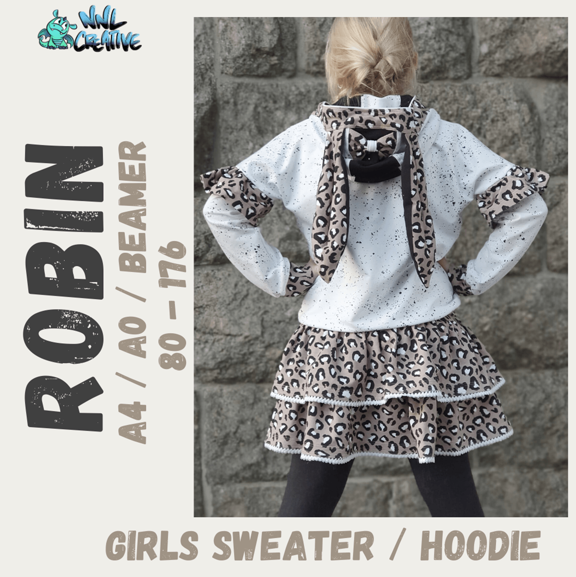 Schnittmuster *Girls Sweater Robin* #Hoodie Gr. 80-176 - Sewando