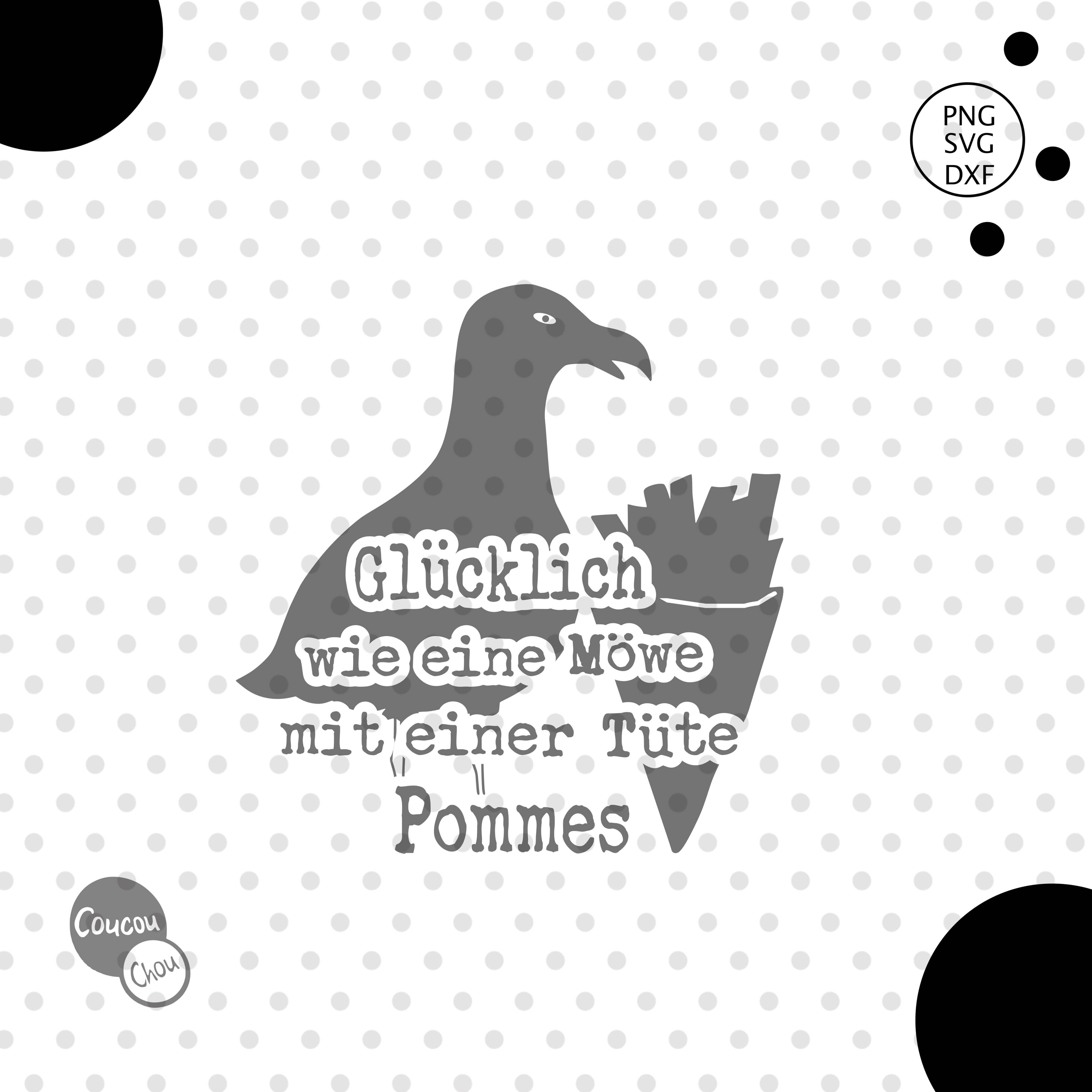 Plotterdatei Glückliche Möwe svg dxf - Sewando