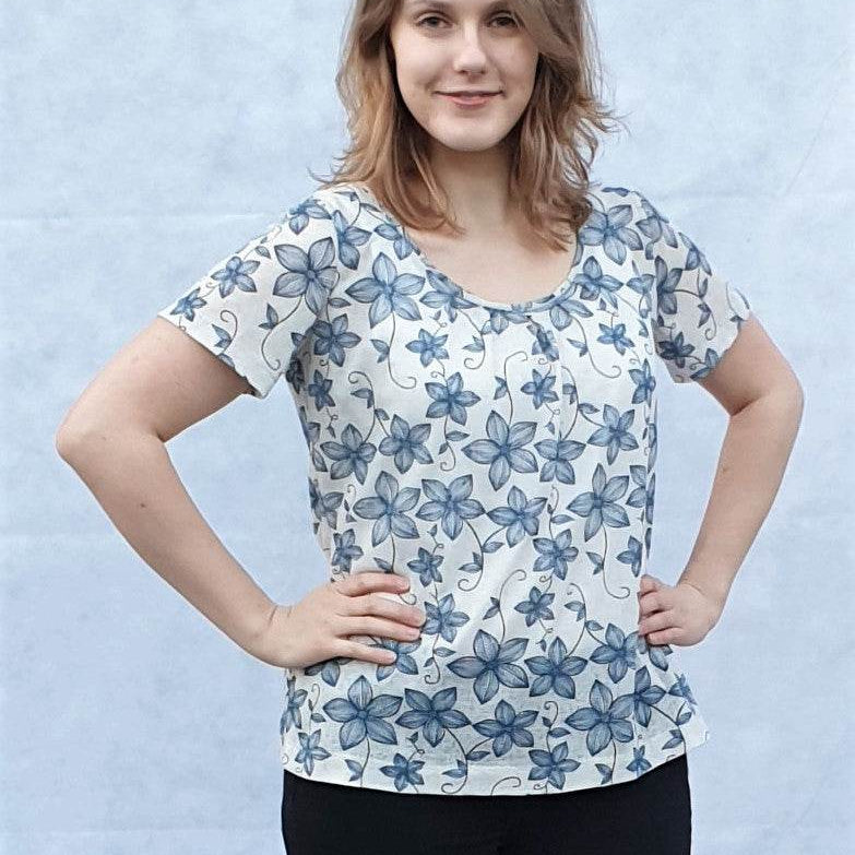Schnittmuster Gloria – Jerseyshirt mit Falten & Passe Gr. 34-50 / Bu 80-116 - Sewando