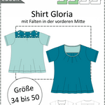 Schnittmuster Gloria – Jerseyshirt mit Falten & Passe Gr. 34-50 / Bu 80-116 - Sewando