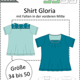 Schnittmuster Gloria – Jerseyshirt mit Falten & Passe Gr. 34-50 / Bu 80-116 - Sewando