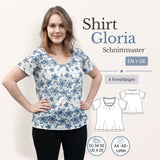 Schnittmuster Gloria – Jerseyshirt mit Falten & Passe Gr. 34-50 / Bu 80-116