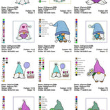 Stickdatei Set Gnome Stabdeko Stabdesign Frühling, Geburtstag, Valentinstag - Sewando