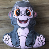 ITH Plüschtier „Gorilla Bruno“ | Für 16x26 Rahmen | In-the-Hoop Plushie | Stickdatei | Embroidery Design | alle Formate | Sofort-Download