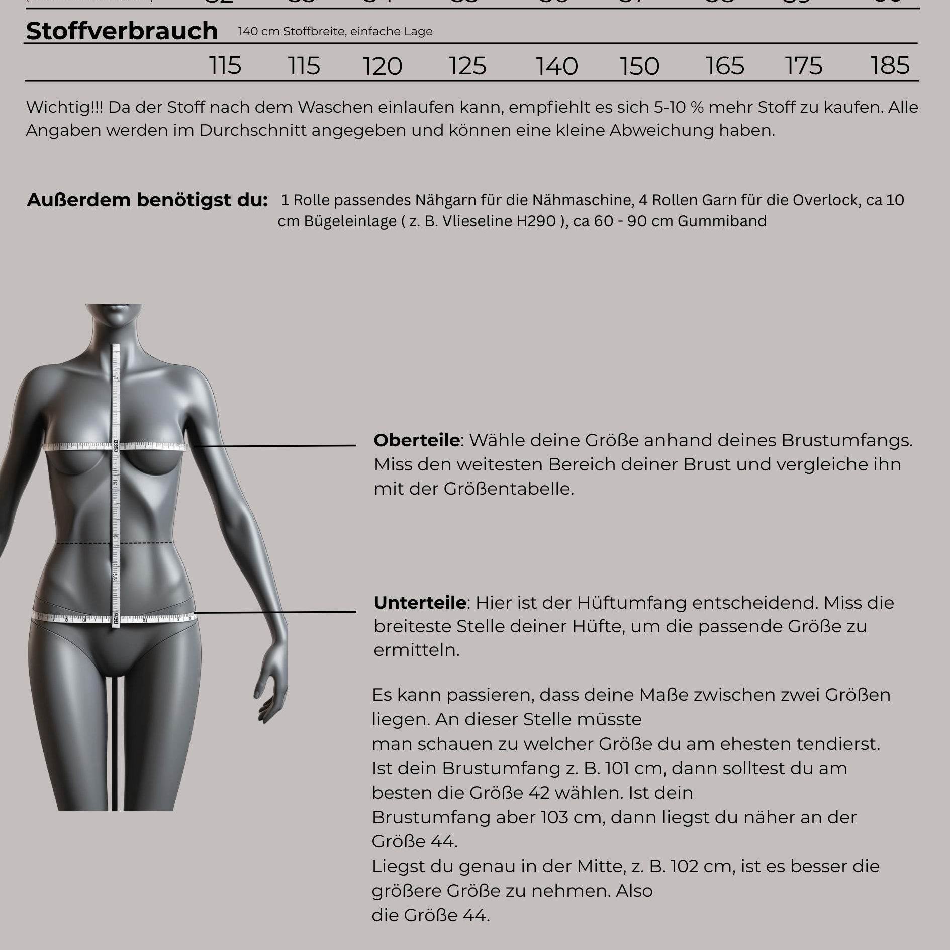 Schnittmuster mit Ebenen, elegante Hose, Bügelfalten, Paspeltaschen, Gr. 34 -50 - Sewando