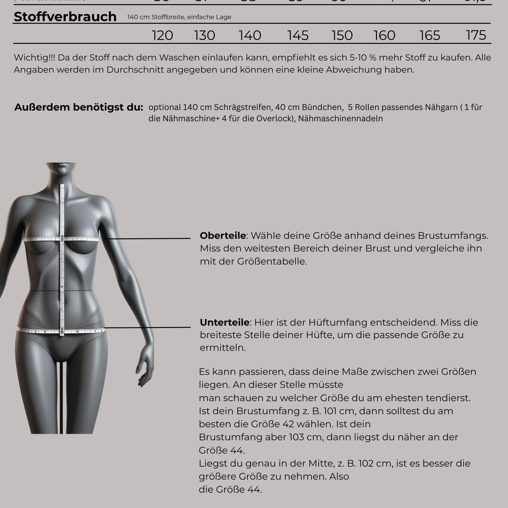 Schnittmuster Pullover, V-Ausschnitt, lange Ärmel, Größe 36 - 50, sewing pattern Sweater - Sewando