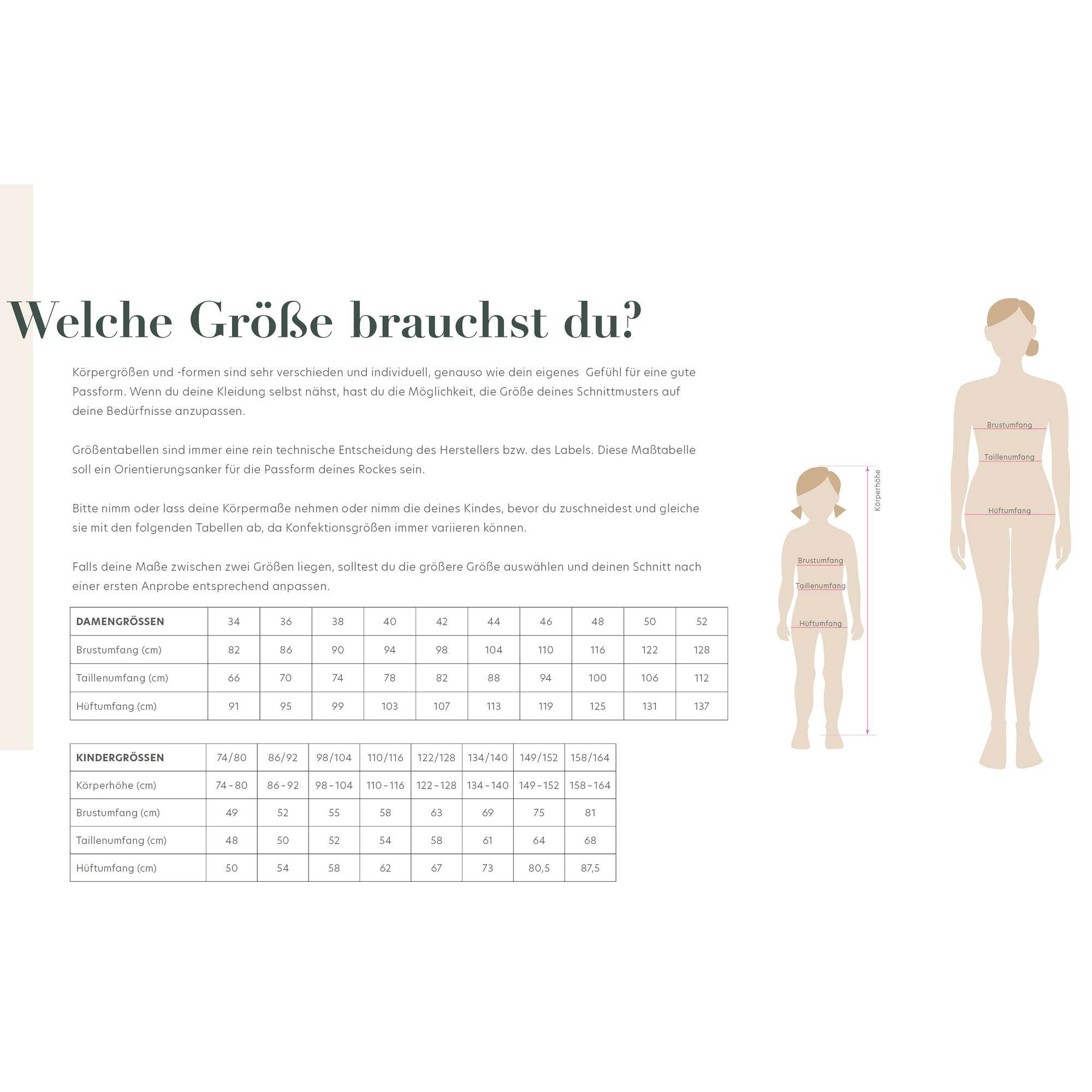 Ava Rock Mini & me - Schnittmuster für Damen Gr. 34-52 und Kinder 74/80 -158/164 - Sewando