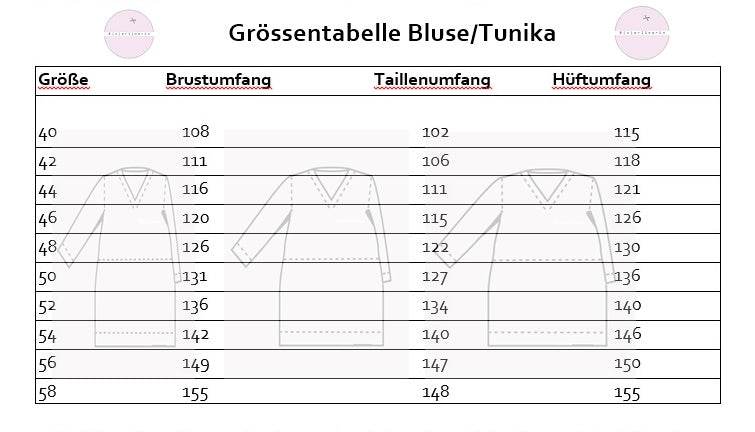 Ebook Bluse Petunika GR. 40 - 58 | BU 108-155 CM | FÜR Webware : - Sewando