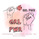 Plotterdatei Girl Power Faust und Rose 3 Designs - Sewando