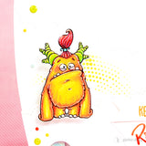 2er Digi Stamp Set "Mürrisches Monster" Drucken, Basteln Plotterdatei
