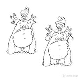 2er Digi Stamp Set "Mürrisches Monster" Drucken, Basteln Plotterdatei