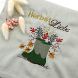 Stickdatei Gummistiefel Herbst Laub Blätter - Sewando