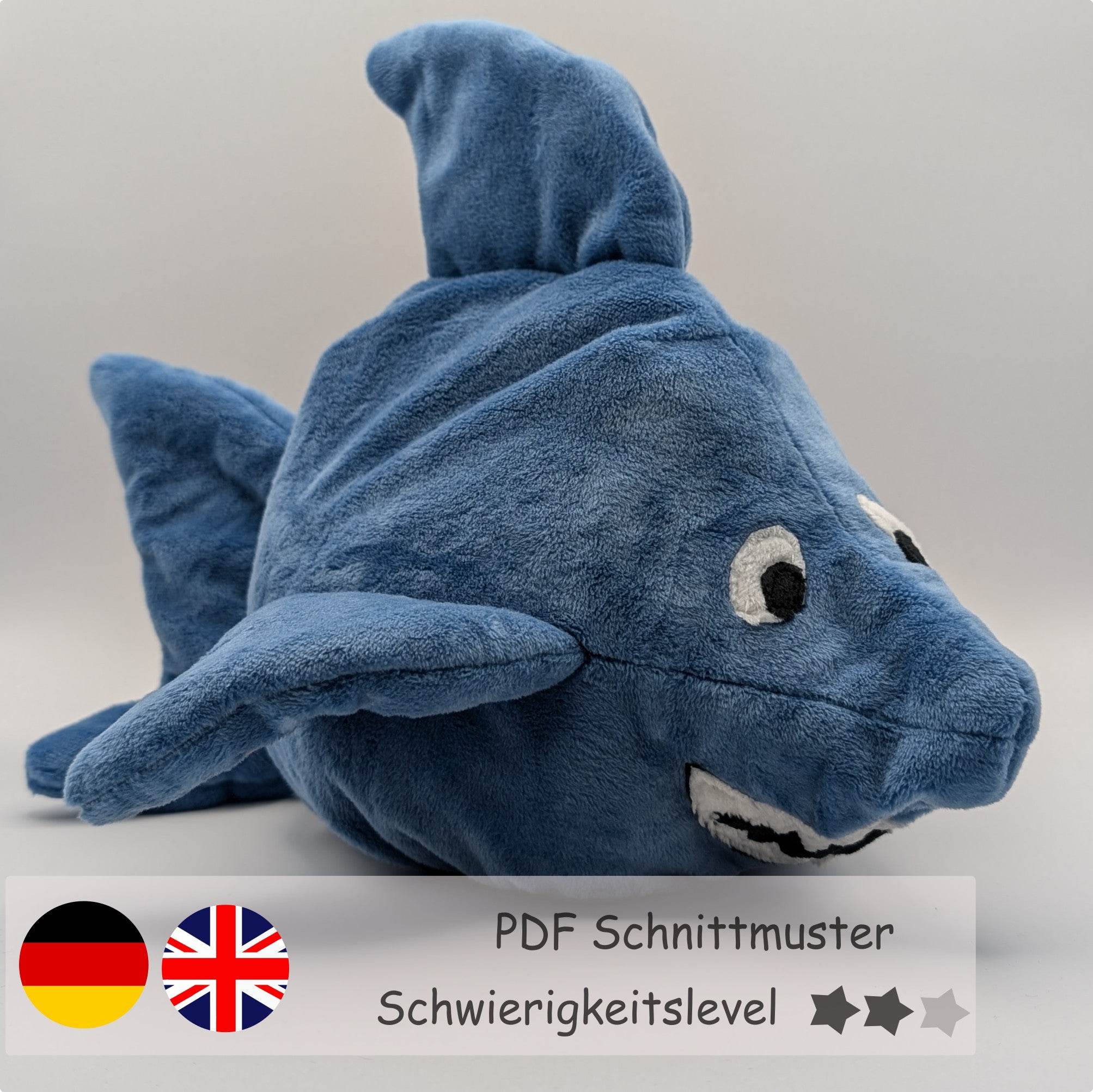 Wendekuscheltier Krempeltierseite Hai Level 1 - Nähanleitung und Schnittmuster - Sewando
