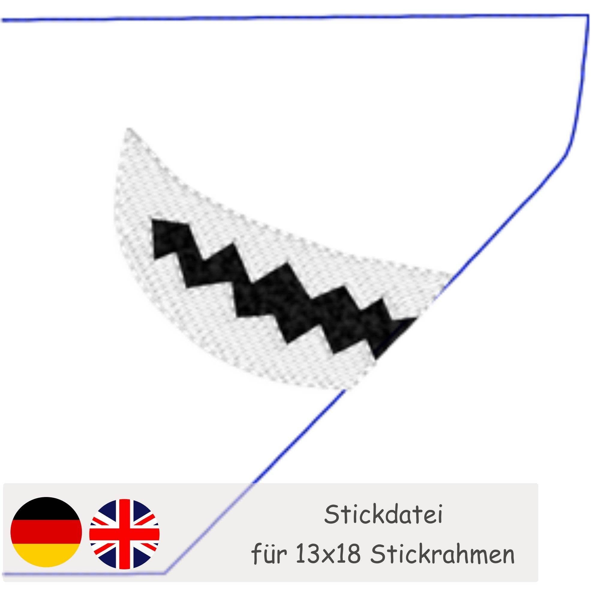 Stickdatei zum Wendekuscheltier Krempeltierseite Hai - Sewando