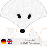 Stickdatei zum Wendekuscheltier Krempeltierseite Fuchs - Sewando