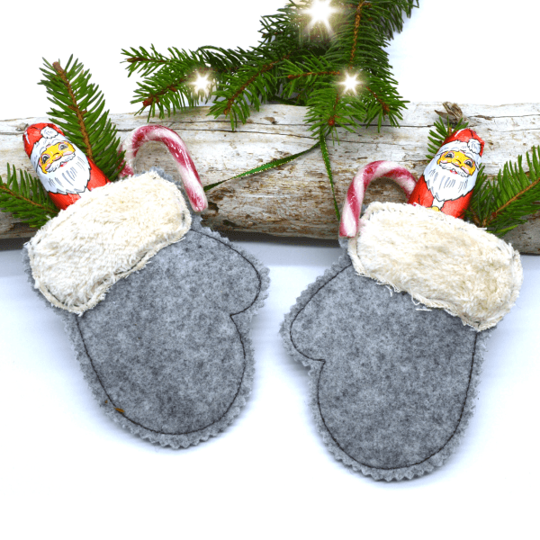 Stickdatei Handschuhe zum Befüllen als Wunscherfüller oder als Adventskalender - Sewando
