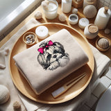 Stickdatei Applikation Shih Tzu "Laila"- realistisch - FÜR HELLE & DUNKLE STOFFE