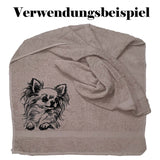 Stickdatei Chihuahua langhaar "Betty" - realistisch - FÜR HELLE STOFFE