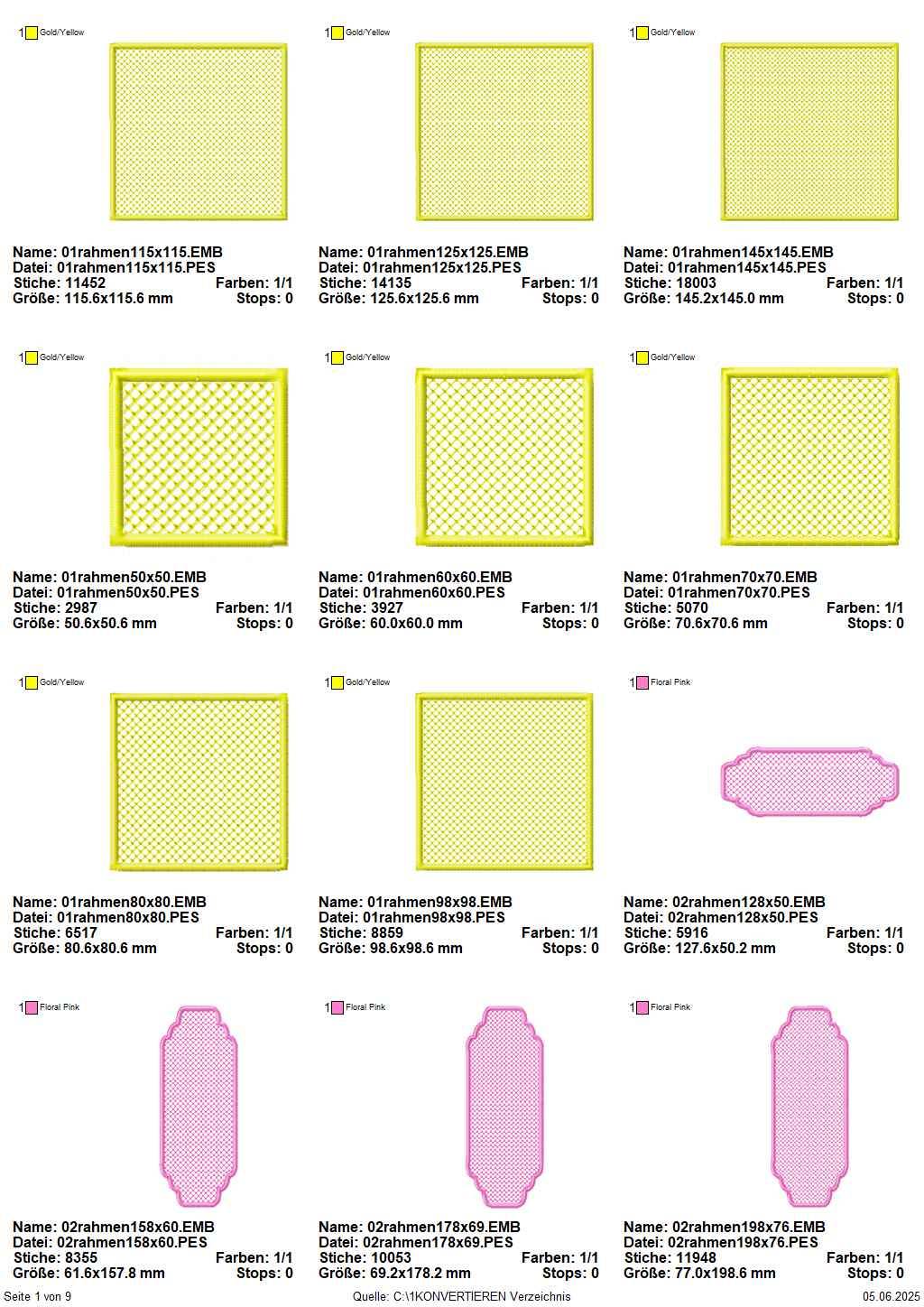 Stickdatei Set XXL Handtuchlabels Knockdown Stitch Hintergründe für Handtücher - Sewando