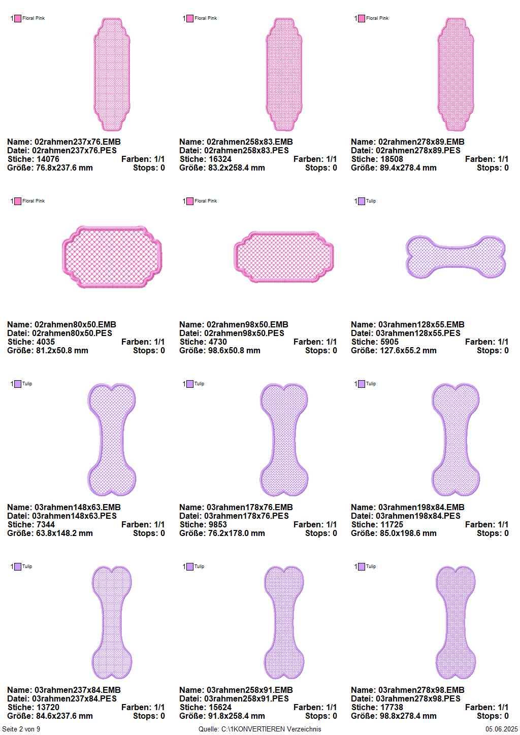 Stickdatei Set XXL Handtuchlabels Knockdown Stitch Hintergründe für Handtücher - Sewando