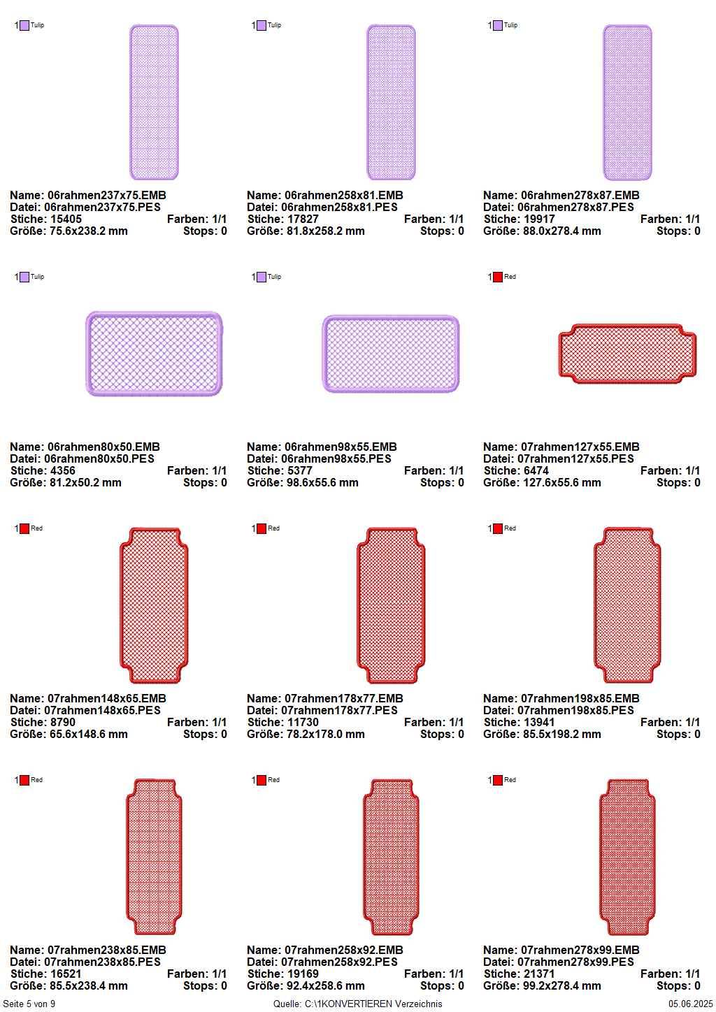Stickdatei Set XXL Handtuchlabels Knockdown Stitch Hintergründe für Handtücher - Sewando
