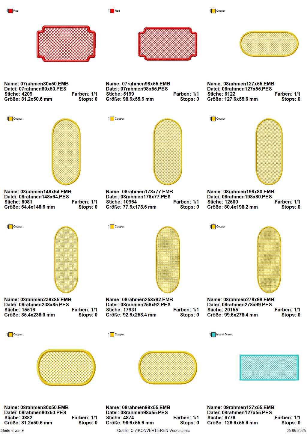 Stickdatei Set XXL Handtuchlabels Knockdown Stitch Hintergründe für Handtücher - Sewando