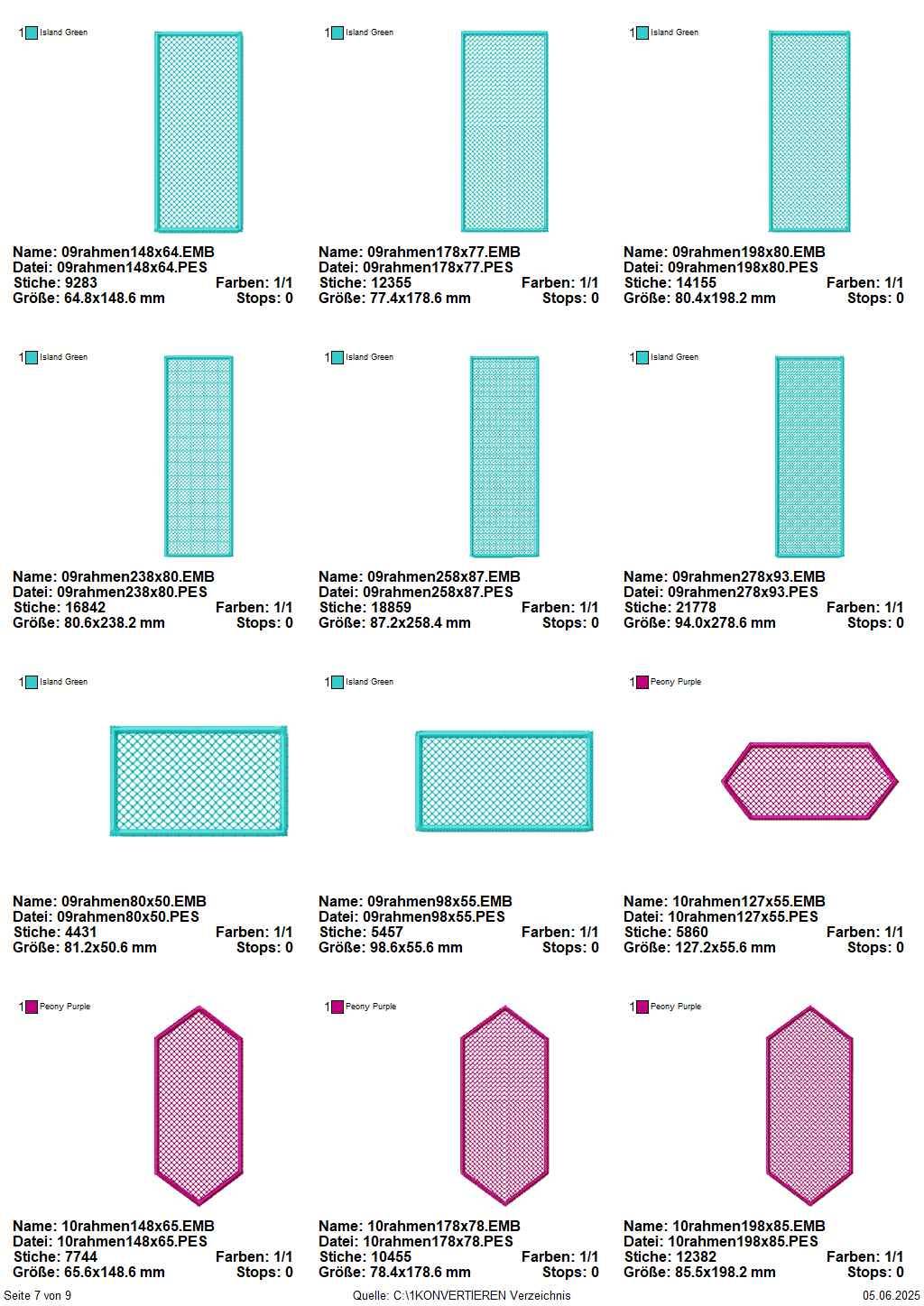Stickdatei Set XXL Handtuchlabels Knockdown Stitch Hintergründe für Handtücher - Sewando