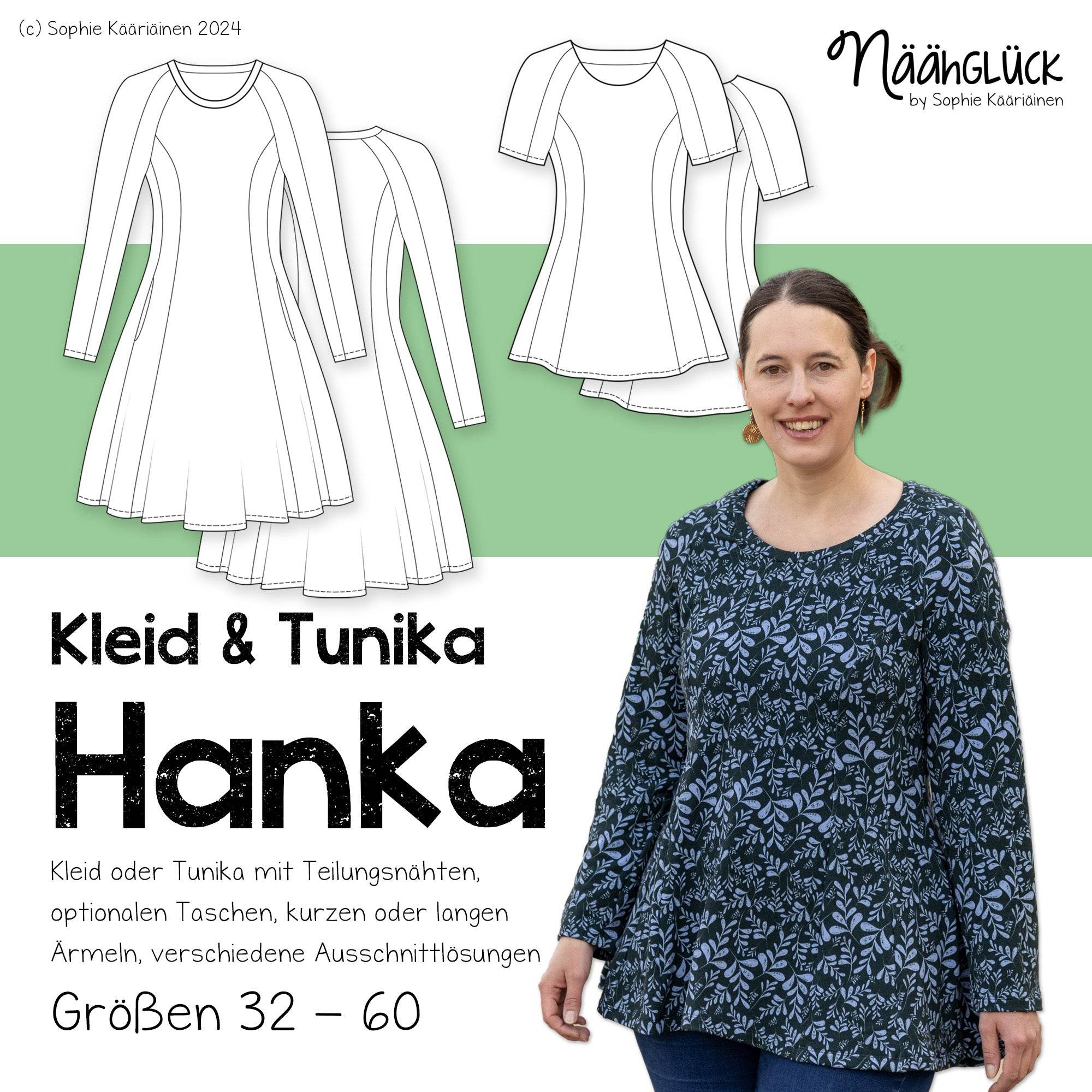 Schnittmuster Sweatkleid und Tunika Hanka, Größen 32 - 60 - Sewando
