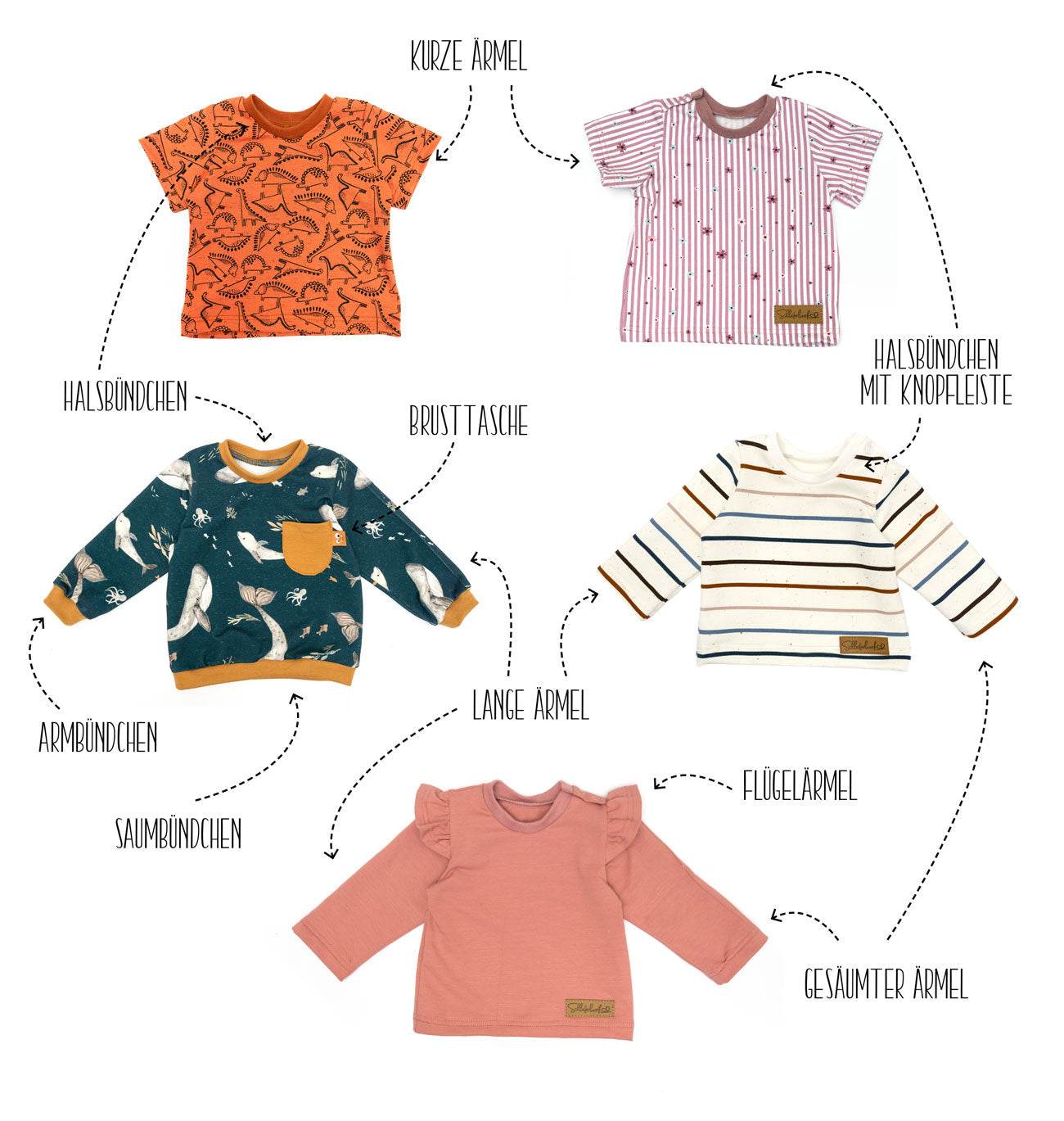 Schnittmuster Happy Baby Shirt Gr. 50-92 : - Sewando