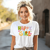 Plotterdatei „Happy Girl“ – Buntes Design mit Blumen | SVG PNG EPS DFX PDF - Sewando