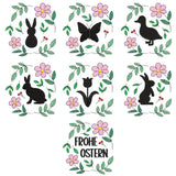 Stickdatei Set Ostersillhouetten Scherenschnitte Frühlingsdeko & Frohe Ostern - Sewando