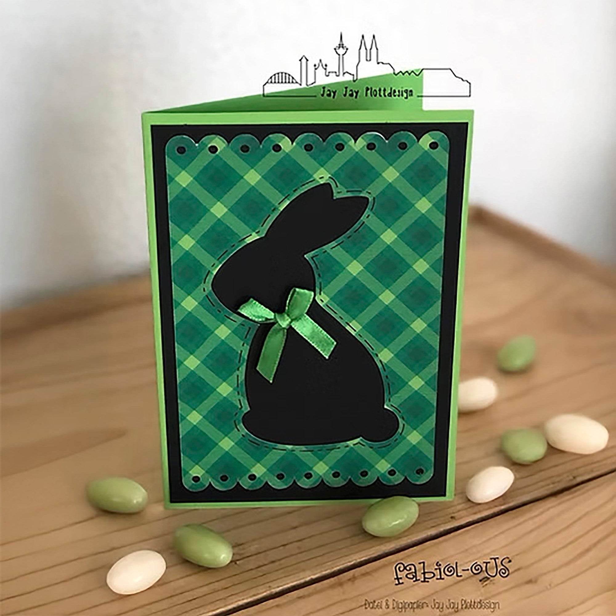 Plotterdatei Osterkarte Osterhase - Sewando