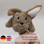 Fingertier Hase - Nähanleitung und Schnittmuster inklusive Stickdateien - Sewando