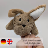 Fingertier Hase - Nähanleitung und Schnittmuster inklusive Stickdateien - Sewando