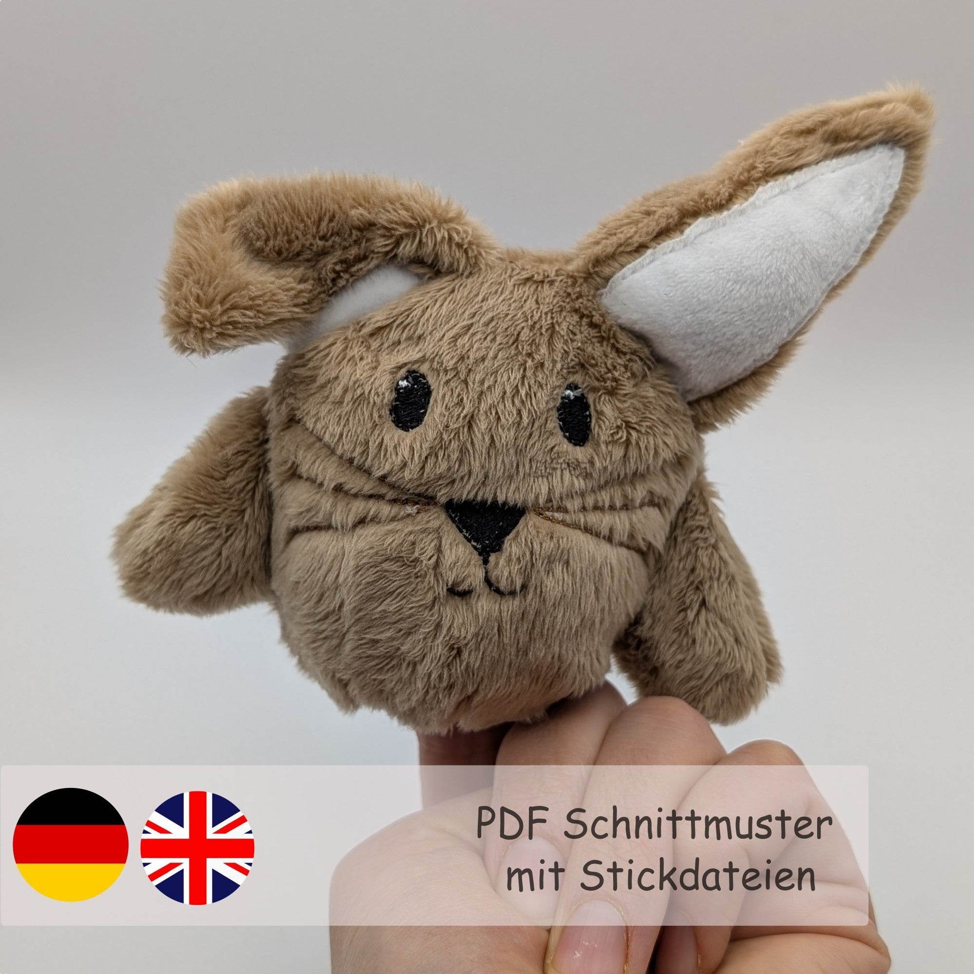 Fingertier Hase - Nähanleitung und Schnittmuster inklusive Stickdateien - Sewando