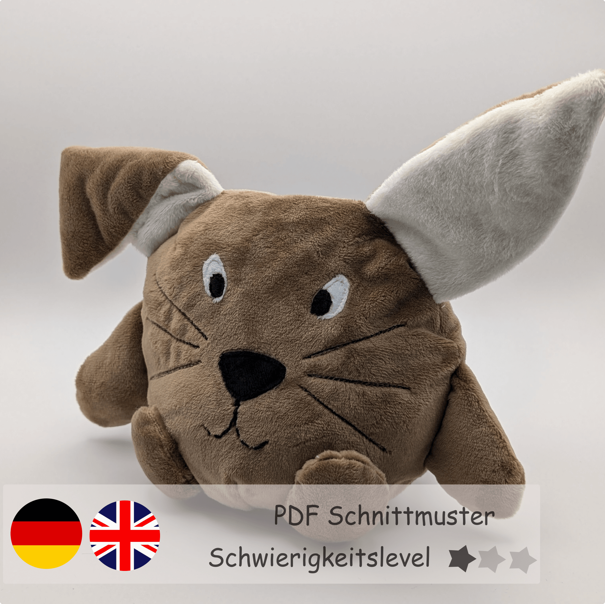 Wendekuscheltier Hase Krempeltier Level 1 - Nähanleitung und Schnittmuster - Sewando