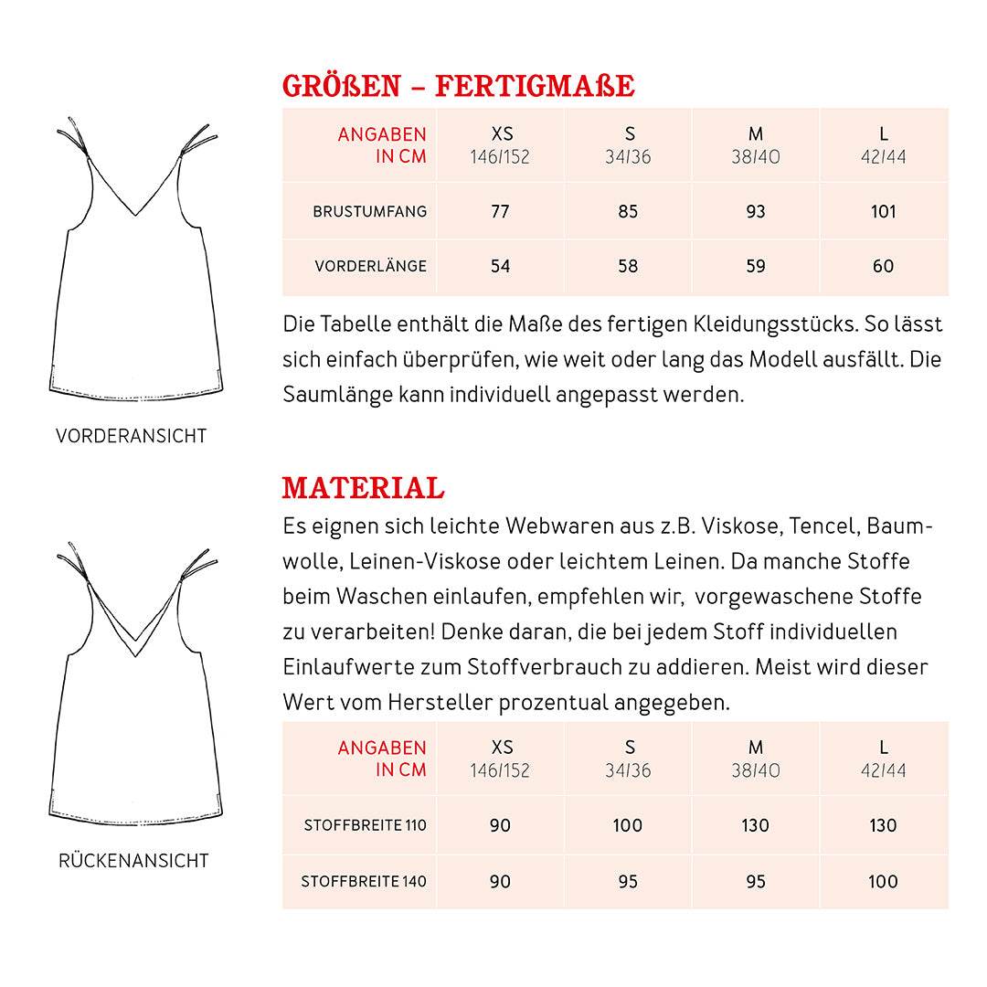 Trägertop FRAU MAYA | Schnittmuster Gr.XS-L : - Sewando
