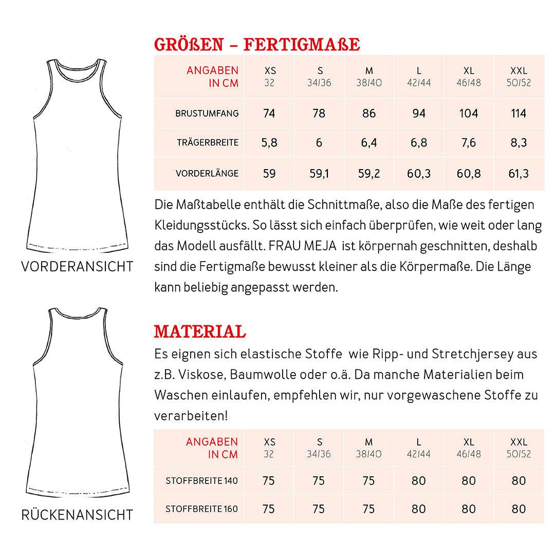 Top FRAU MEJA | Schnittmuster Gr. XS-XXL : - Sewando