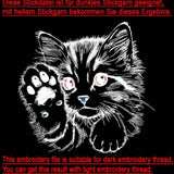 Stickdatei Katze "Heidi" - realistisch - FÜR HELLE STOFFE