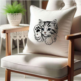 Stickdatei Katze "Heidi" - realistisch - FÜR HELLE STOFFE