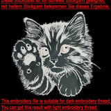 Stickdatei Applikation Katze Baby "Heidi" - realistisch - FÜR HELLE & DUNKLE STOFFE