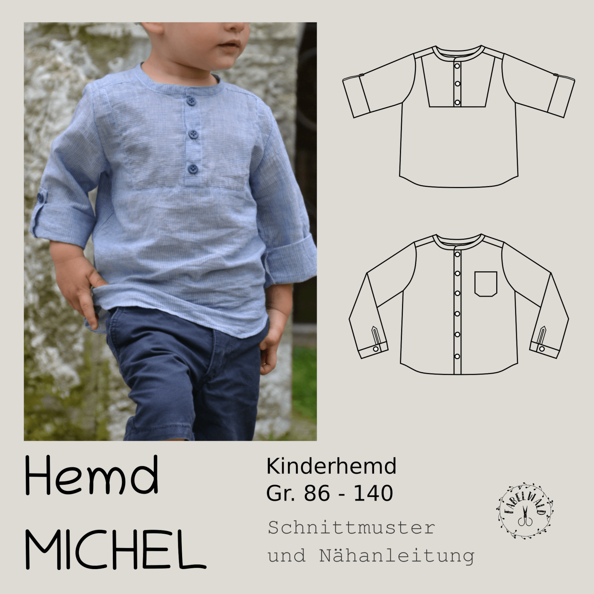 Schnittmuster HEMD MICHEL Gr. 86-140 - Sewando
