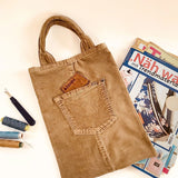 Tasche nähen aus Jeans, Schnittmuster incl. Herz & Stern Negativ-Applikation als extra Doppeltasche (Außen)