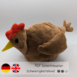 Wendekuscheltier Henne Krempeltier Level 2 - Nähanleitung und Schnittmuster - Sewando