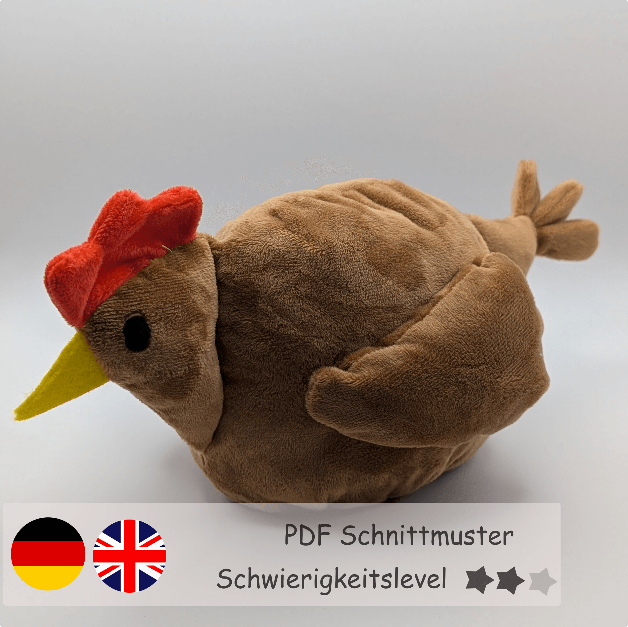 Wendekuscheltier Henne Krempeltier Level 2 - Nähanleitung und Schnittmuster - Sewando