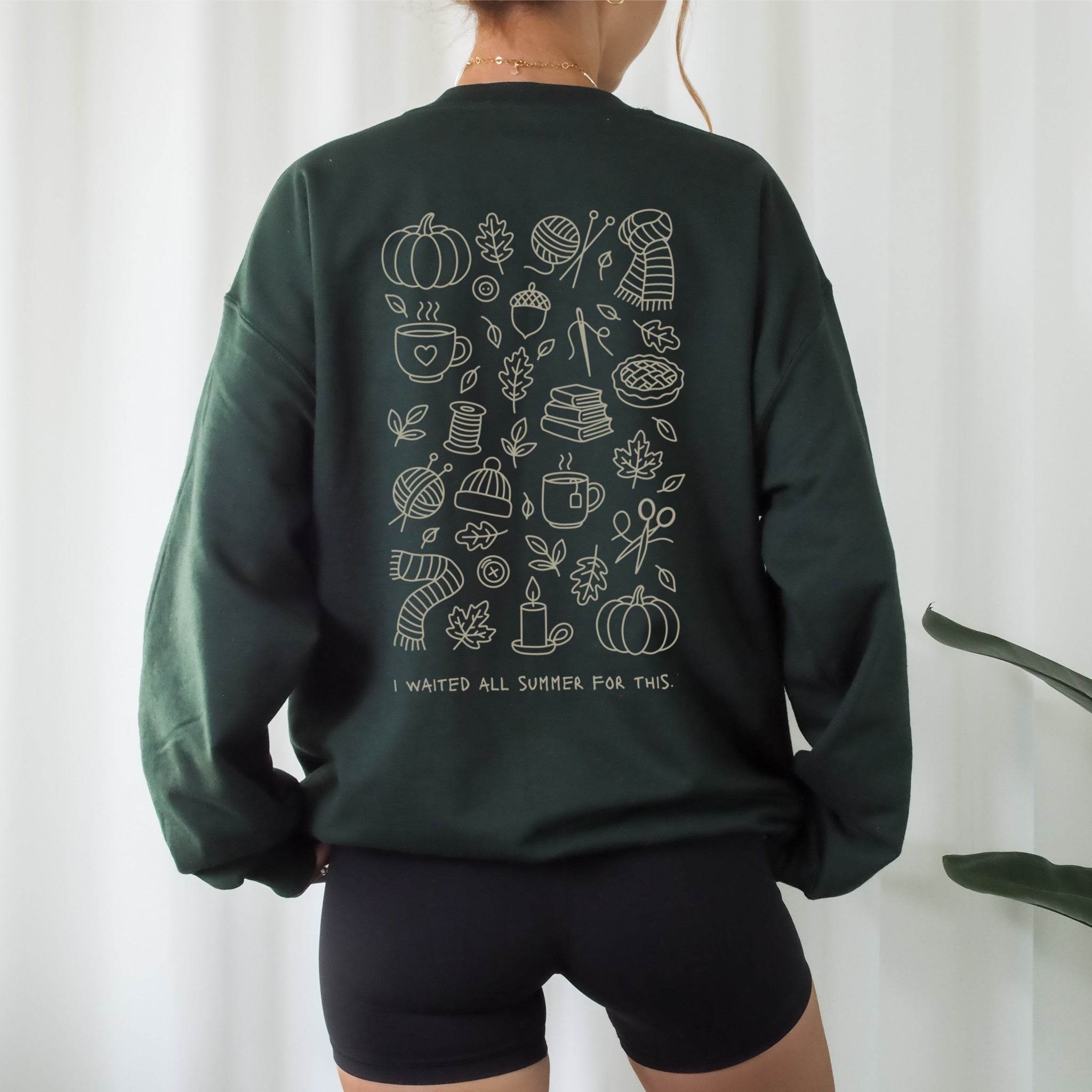 Digitale Plotterdatei – „I waited all summer for this“ | Cozy Herbst Line Art - Sewando
