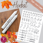 Vorlage für Kerzentattoo Herbst mit Text pdf Kerzensticker für Wasserschiebefolie - Sewando